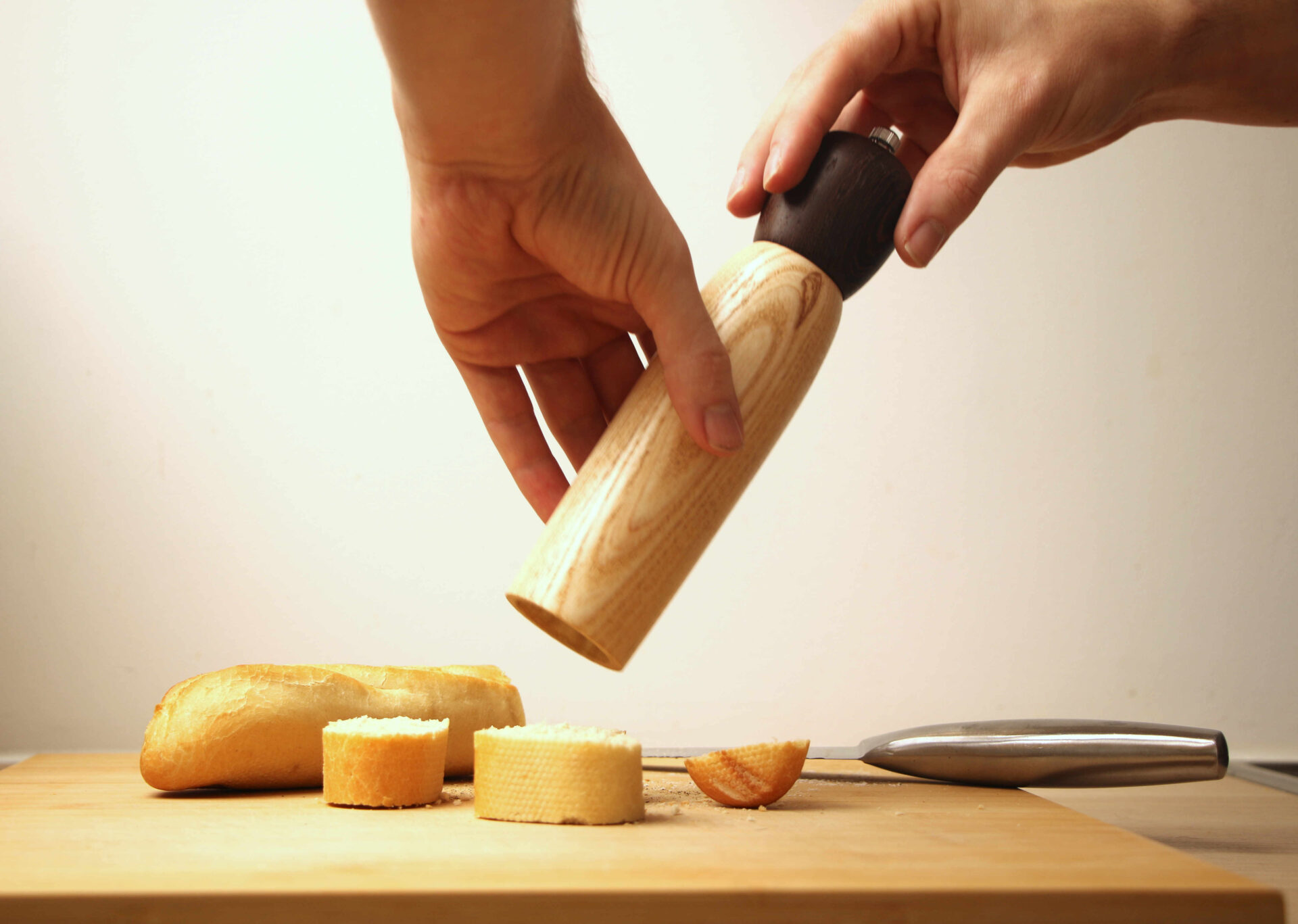 essenhout en wengé pepermolen 20 cm - Afbeelding 3